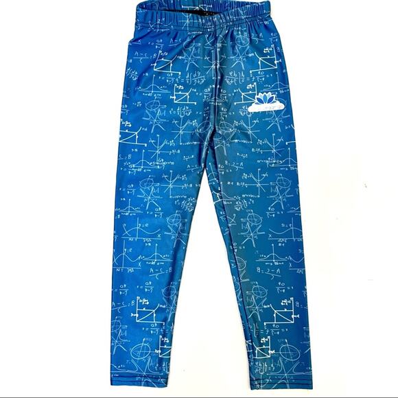 Lotus Math Equations Spandex Leggings Kids Small - Picture 1 of 5